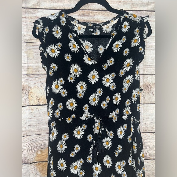🤎3/$10 Signature by Sangria Black Dress with Daisy Pattern Size XL - Picture 4 of 7